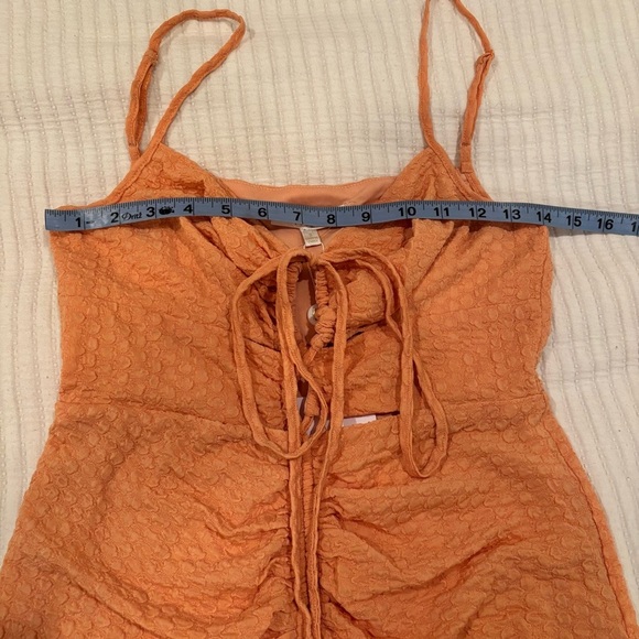 Wayf Iris Ruffle Hem Dress Women's Size Small NWT Tangerine Revolve - Picture 14 of 15